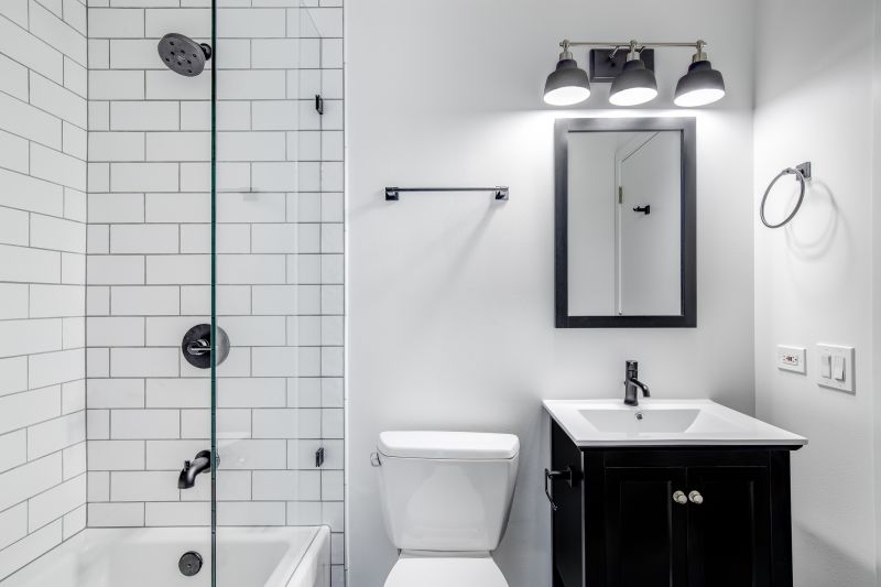 Contemporary Bathroom with Matte Fixtures